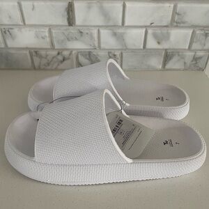 White Slide Sandals